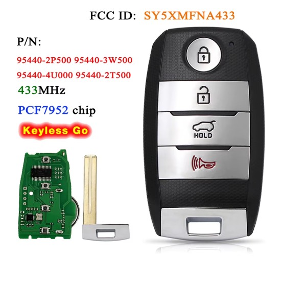 2014-2015 Kia Optima / 4-Button Smart-Key / PN: 95440-2T500 / SY5XMFNA433 (AFTERMARKET)